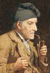 Old Man Smoking His Pipe