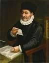 Portrait Of A Man, Seated At A Table With An Open Book, Reading A Letter