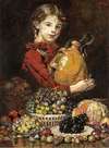 Monarosa, dochter van de schilder, als fruitverkoopster