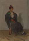 Seated lady in a Spanish dress