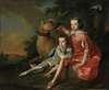 Portrait of John and Robert, sons of Robert Ker, 2nd Duke of Roxburghe, in van Dyck costume with their two dogs