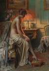 A lady in the boudoir