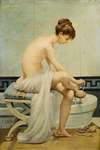 Before the bath, young roman girl