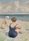 Bathers on the beach, Falsterbo