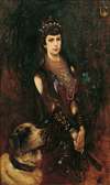 Kaiserin Elisabeth mit Bernhardinerhund