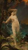 Milda – female nude against the landscape of rough sea