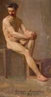 Nude of a seated man