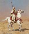 Arab on a grey horse