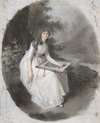 Portrait of a Seated Young Lady Drawing under a Tree late 18th–19th century