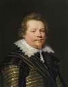 Portrait Of A Gentleman Wearing A Black And Gold Embroidered Doublet And A White Ruff