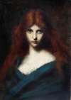 Portrait of a young girl with red hair
