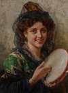 Girl with a tambourine