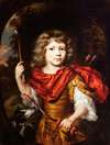 Portrait of a Boy with a Bow and a Dog (Amor)
