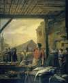 The Fish Market in Antwerp, Ignatius Josephus Van Regemorter