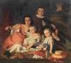 A Group Portrait with Four Children in a Landscape