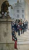 Le Président Sadi Carnot entouré de personnalités de la IIIème République, devant l’Opéra