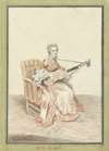 Portret van Madame de Montainville, gitaar spelend