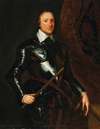 Portrait of Oliver Cromwell, in armour, holding a baton