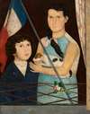 Two children with a French flag