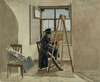 The Painter Johann Adam Klein at the easel in his studio in the Palais Chotek in Vienna