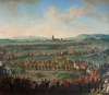 Entrance of the Emperor Franz I. Stephan and his son Joseph (II.) into Frankfurt on March 29, 1764