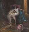 Female nude in armchair