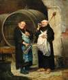 Zwei Mönche im Weinkeller