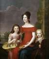 Caroline Friederike Mathilde von Württemberg mit ihren zwei Kindern