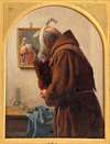 A monk examines himself in a mirror