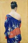 Kimono with Iris Pattern