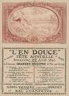 L’ En Douce, fête annuelle, 11e année – Dimanche 22 août 1897. Grandes régates. concert pendant les régates