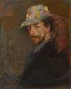 Self-portrait with flowered hat
