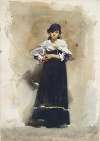 Young Woman with a Black Skirt