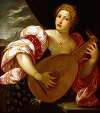 Young Woman Playing a Lute