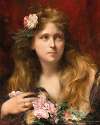 Young woman with roses