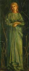 A woman in green drapery