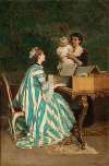 A Young Mother Playing the Hapsichord