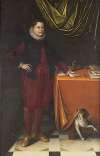 Portrait en pied d’un jeune garçon, avec son chien