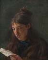 A young woman reading