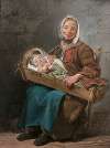 Une Savoyarde (portrait de Geneviève Lorry, épouse du peintre, tenant son fils Jean-Noël dans un berceau)