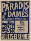 Au Paradis des Dames, nouveautés, 8 & 10 rue de Rivoli, Paris