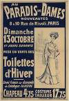 Au Paradis des Dames, nouveautés. Toilettes d’Hiver