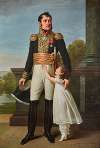 Portrait du baron Solignac avec sa fille Louise-Delphine