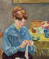 Femme tricotant