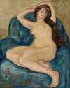 Femme nue au fauteuil bleu