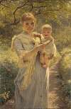 Young Mother with a Child in a Garden