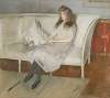 Jeune fille assise sur un canapé dit ‘Symphonie en blanc, Mademoiselle Paulmier’