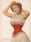 Woman wearing a red corset