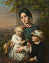 Portrait of a Young Woman with Two Children