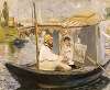 Claude Monet painting in his studio boat